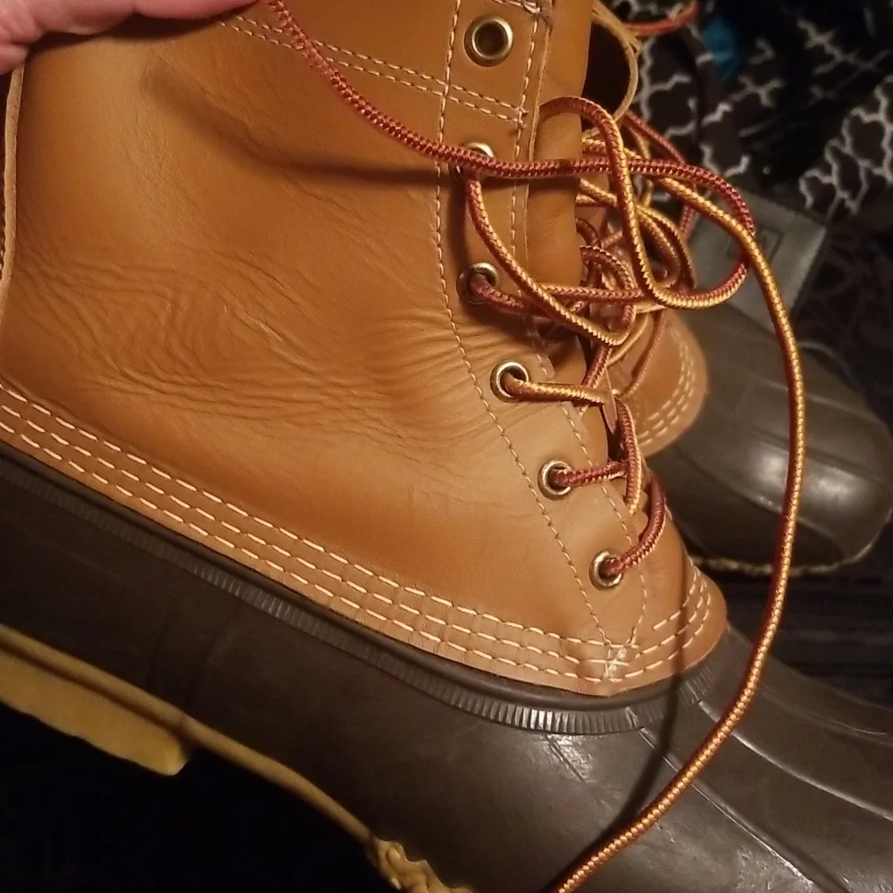 L.L. Bean 8" Duck Boots Brown Tan 10M Mens - Picture 3 of 8